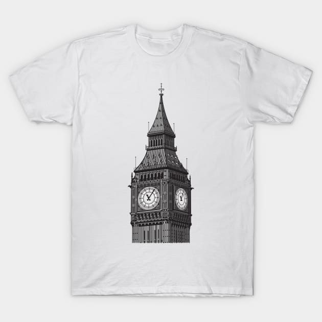 Big Ben Clock Tower T-Shirt by Dual Rogue